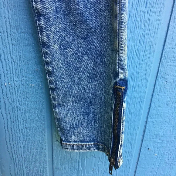 NEW One Teaspoon Women Size 27 Distressed Pin Up Iggy Ankle Zip Jeans - Picture 4 of 9